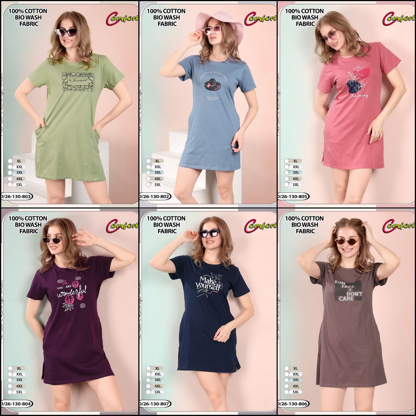 Design 26-130 Comfort Cotton Biowashed Women Long Tshirt Supplier Ahmedabad