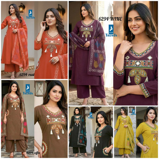 Design 6294 Kaya Trends Cotton Readymade Plazzo Style Suits Wholesaler Gujarat