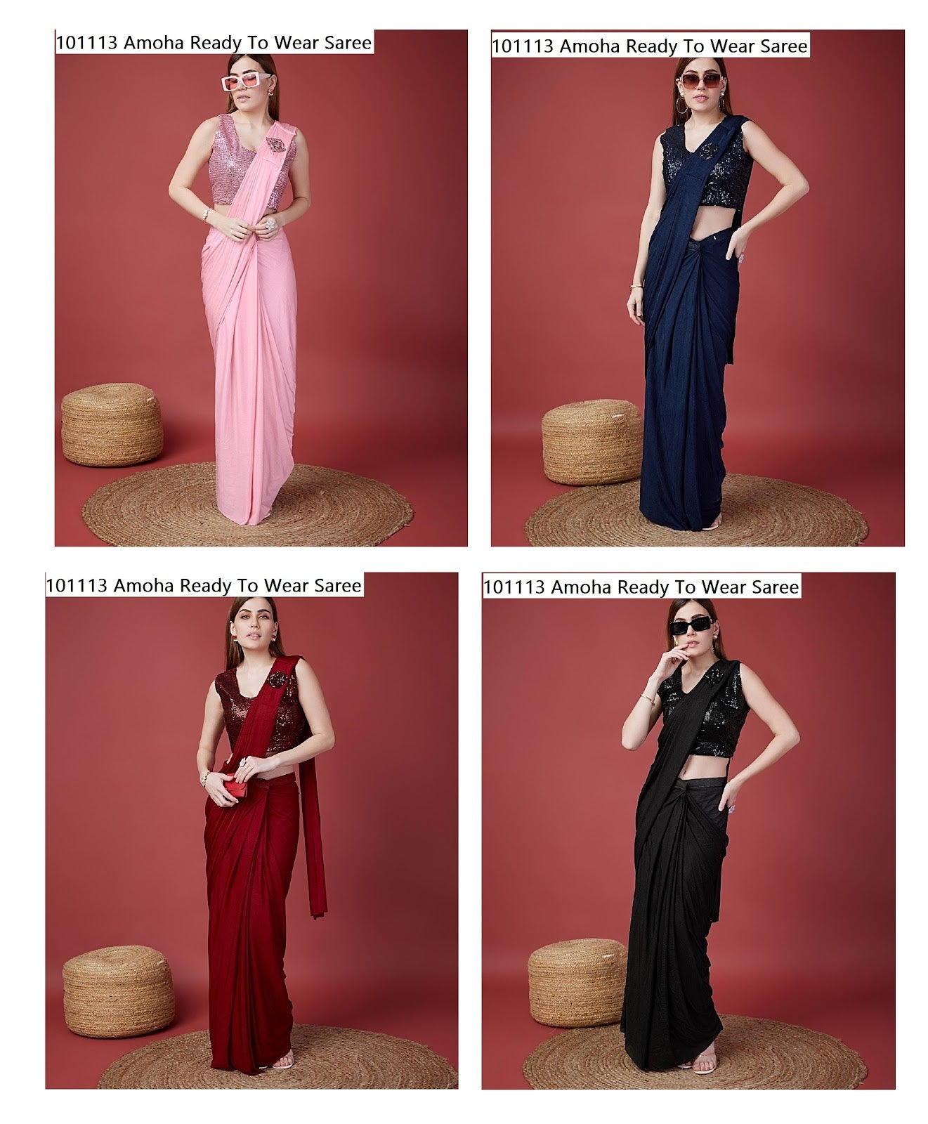 101113 Amoha Imported Ready To Wear Saree Exporter Gujarat