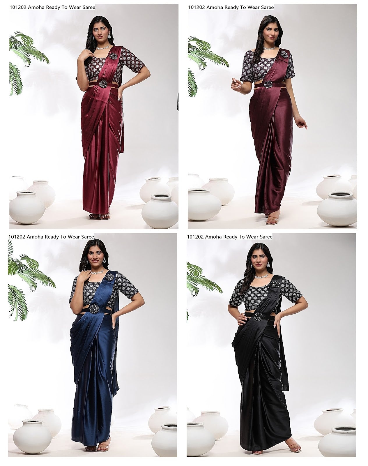 101202 Amoha Imported Ready To Wear Saree Supplier