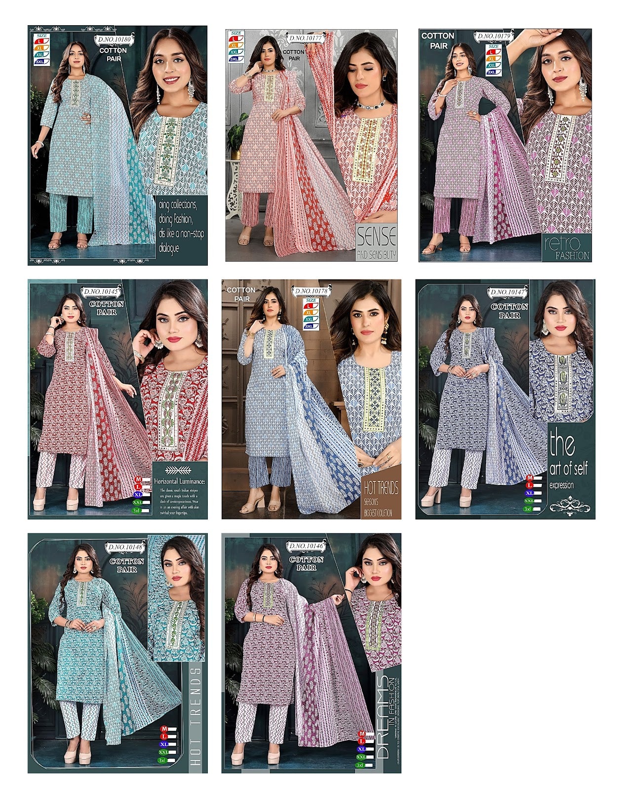10146-10180 Mmc Cotton Readymade Pant Style Suits Exporter Gujarat