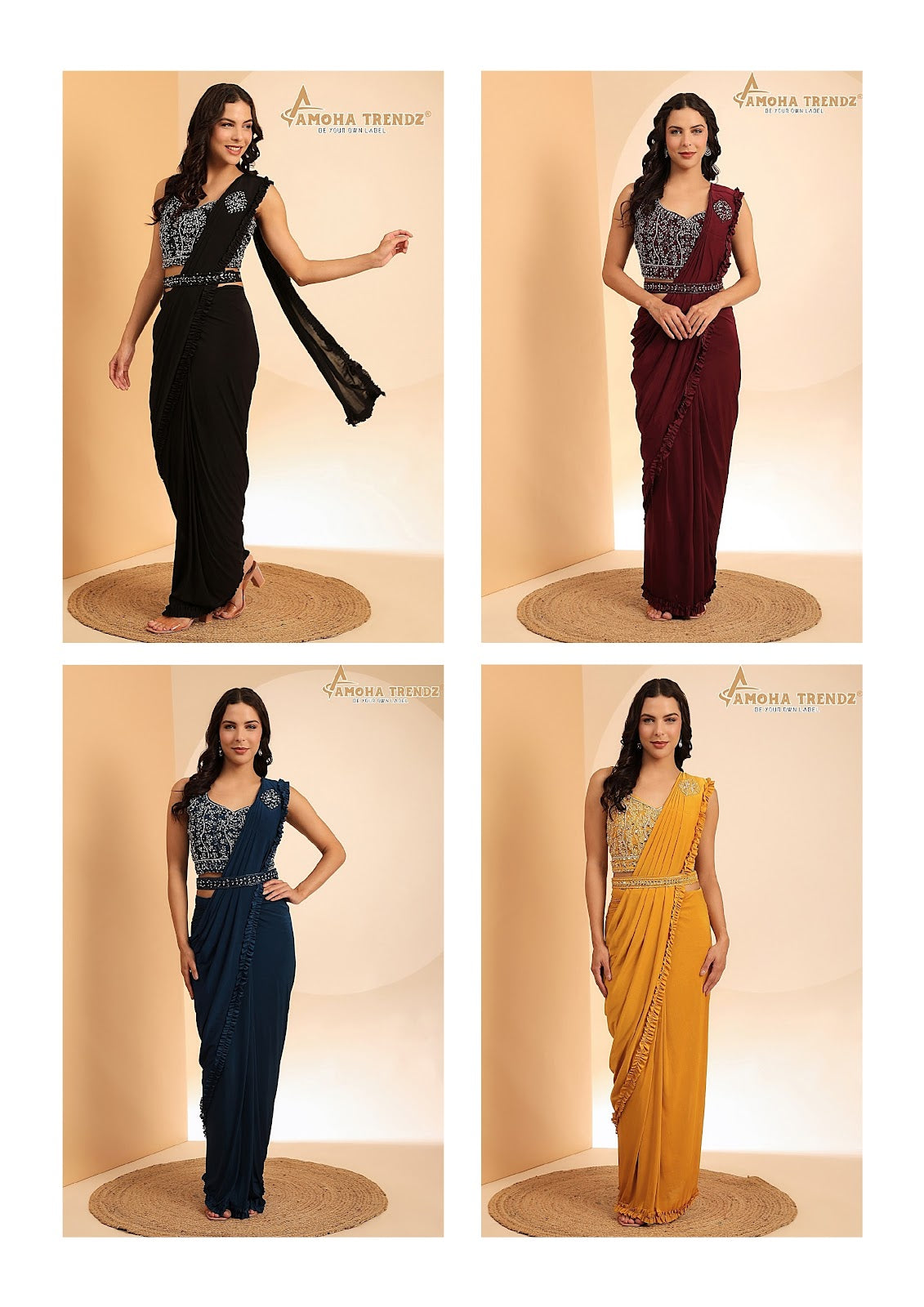 102104 Amoha Imported Ready To Wear Saree Supplier Gujarat