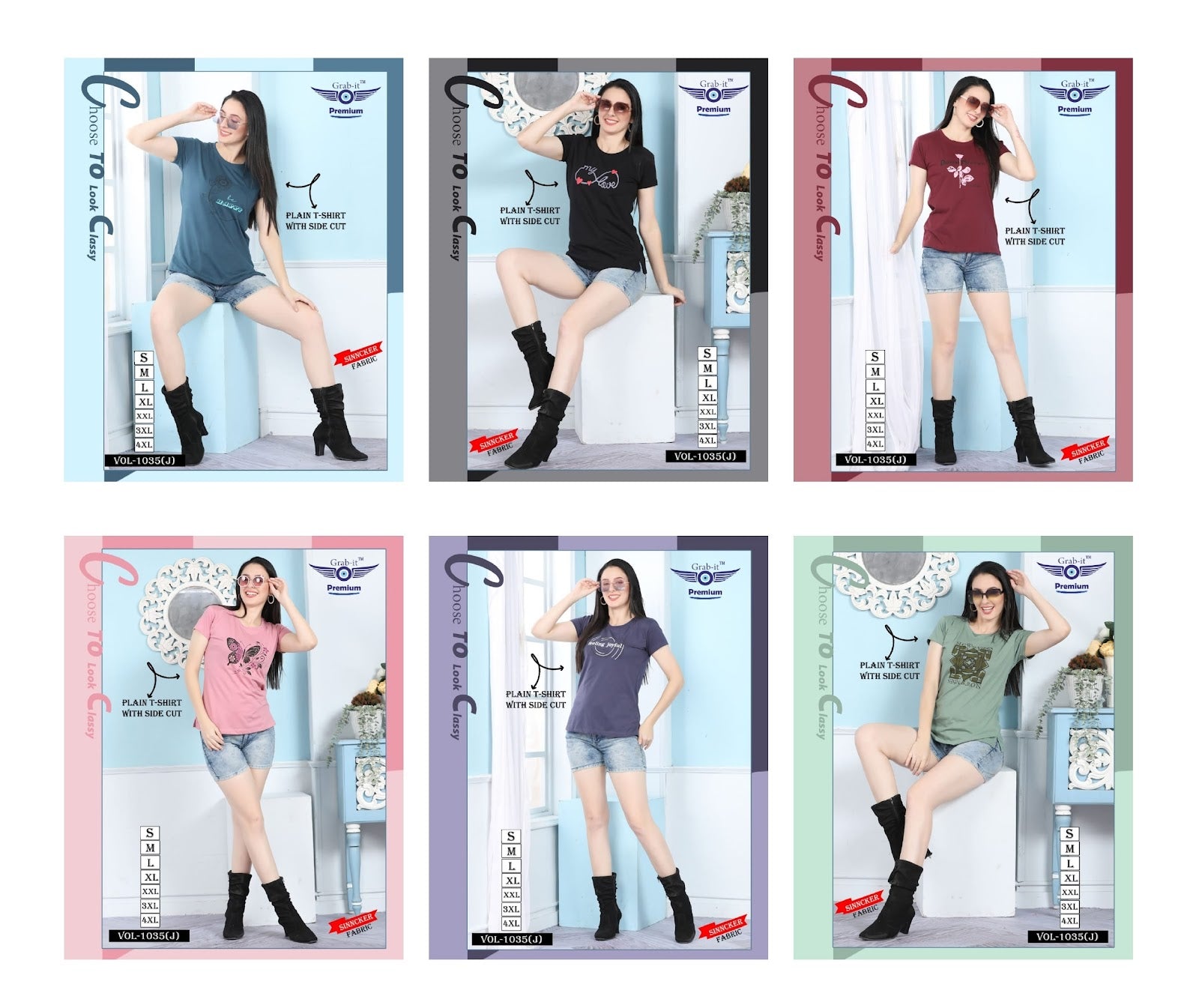 1035 J Grab It Sinker Women Tshirt Wholesaler