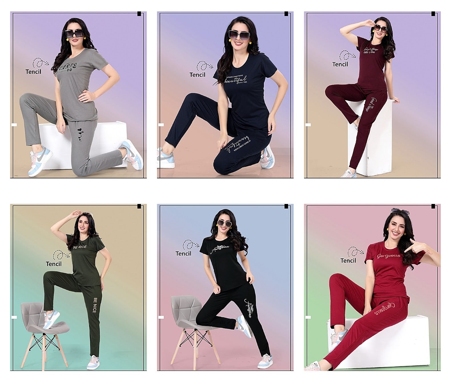 1132 Ks Tencil Pyjama Night Suits Supplier India