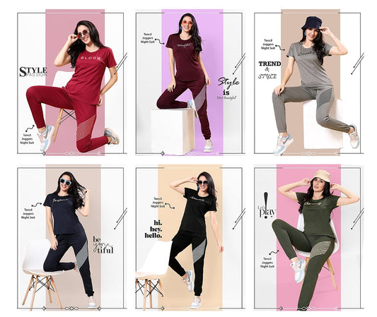 1134 Ks Tencil Joggers Night Suits Supplier India