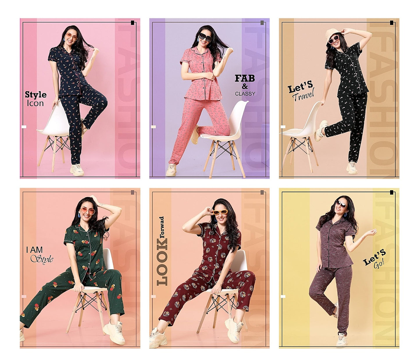 1135 Ks Hosiery Sinker Collar Night Suits Exporter India