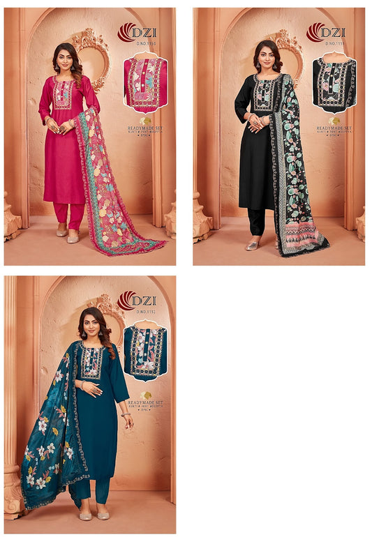 1150-1152 Dzi Viscose Readymade Pant Style Suits Wholesaler India