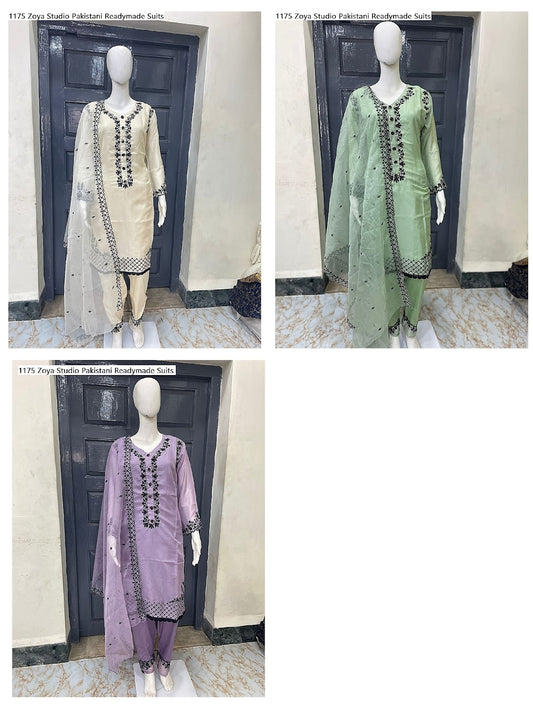 1175 Zoya Studio Organza Pakistani Readymade Suits Exporter Ahmedabad