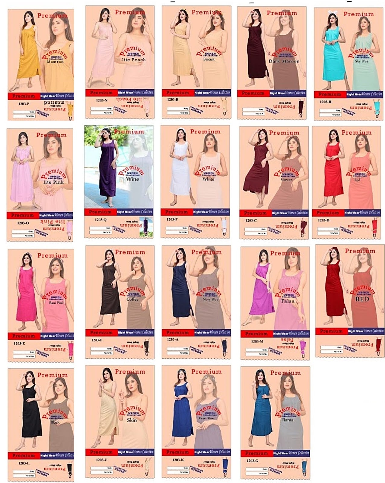 1203-Slip Perfect Feel Hosiery Night Gowns Wholesaler Ahmedabad