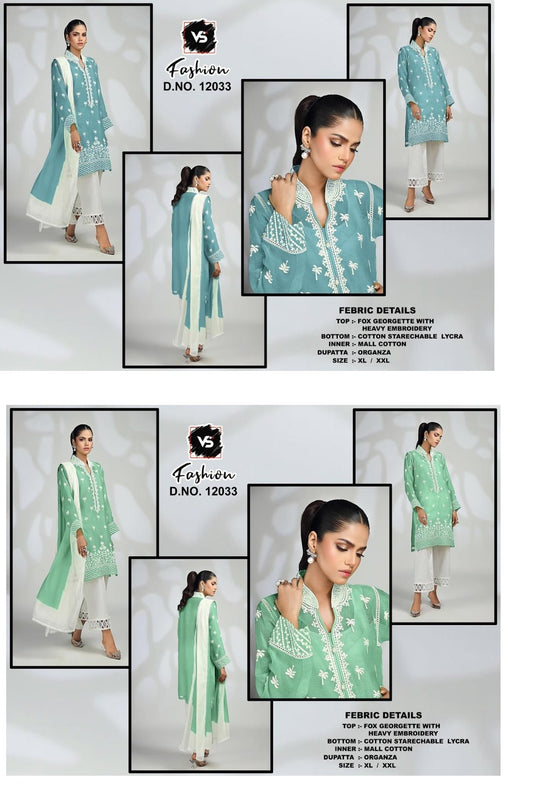12033 Vs Fashion Fox Georgette Pakistani Readymade Suits Wholesaler India