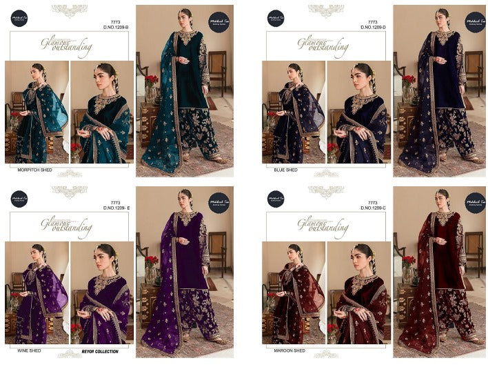 1209 Colours Mehboob Tex Velvet Suits Supplier India