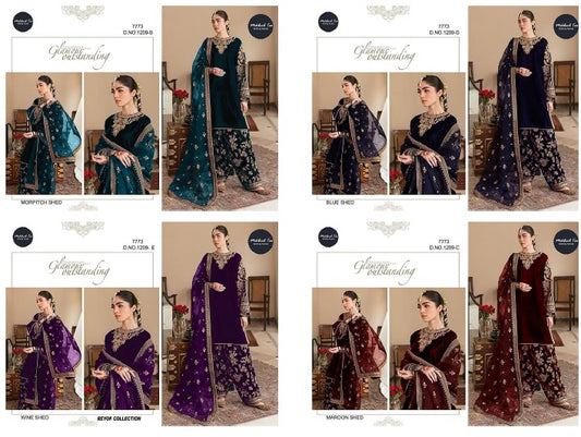 1209 Colours Mehboob Tex Velvet Suits Supplier India