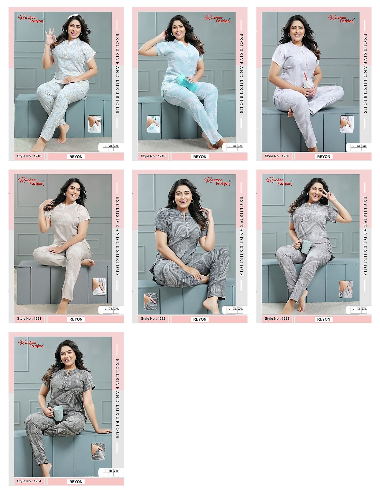 1248-1254 Ruchee Fashion Rayon Co Ord Set Wholesaler