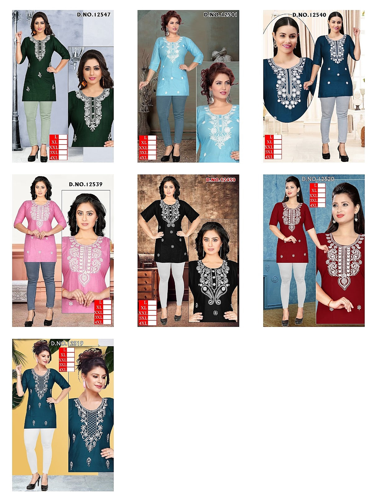 12519-12459 Vkh Reyon Short Kurtis Supplier India