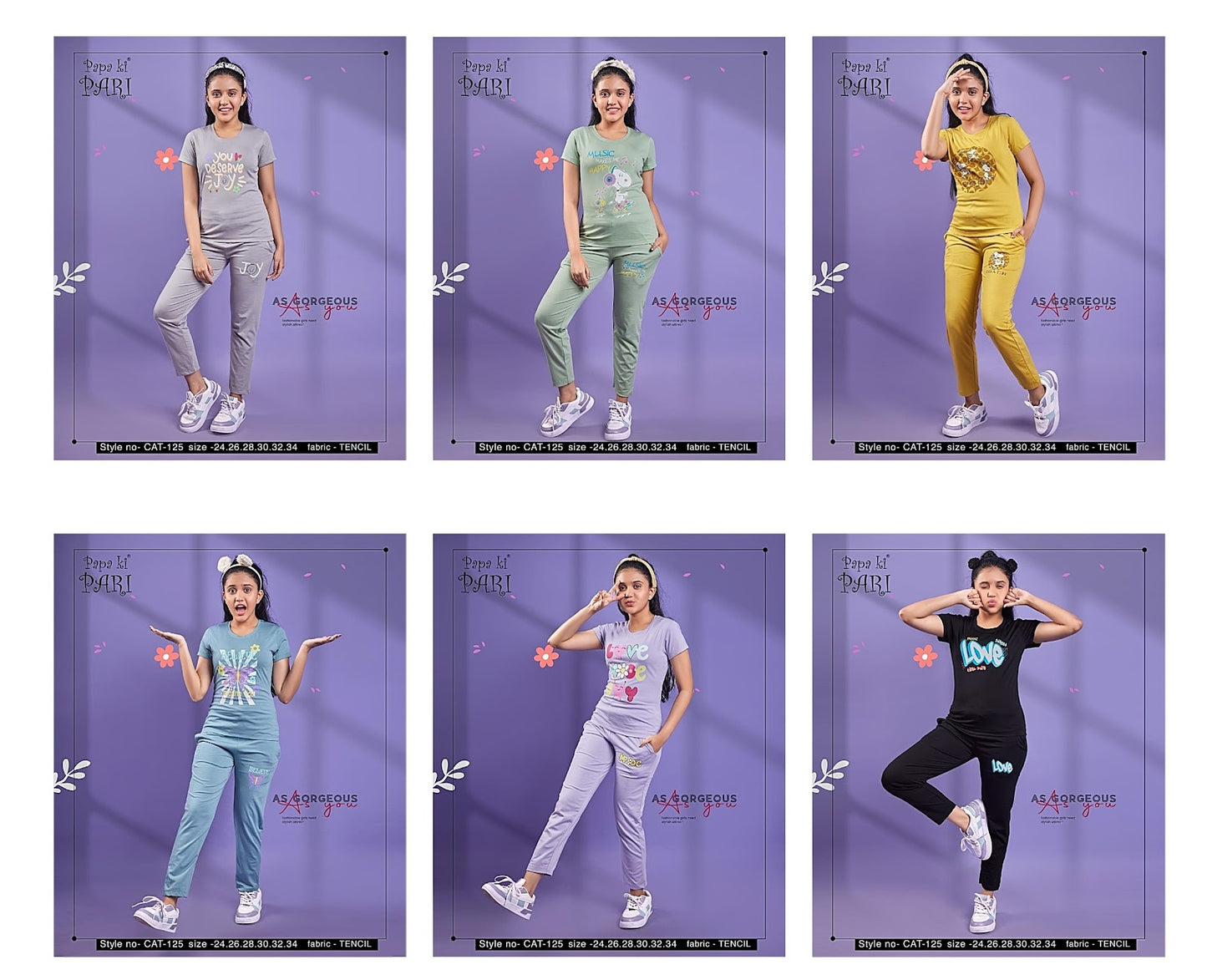 125 Papa Ki Pari Tencil Lycra Girls Night Suits Manufacturer Ahmedabad