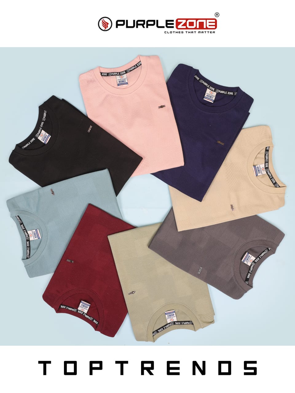 1318 Purple Zone Cotton Jacquard Boys Tshirt Wholesale Rate