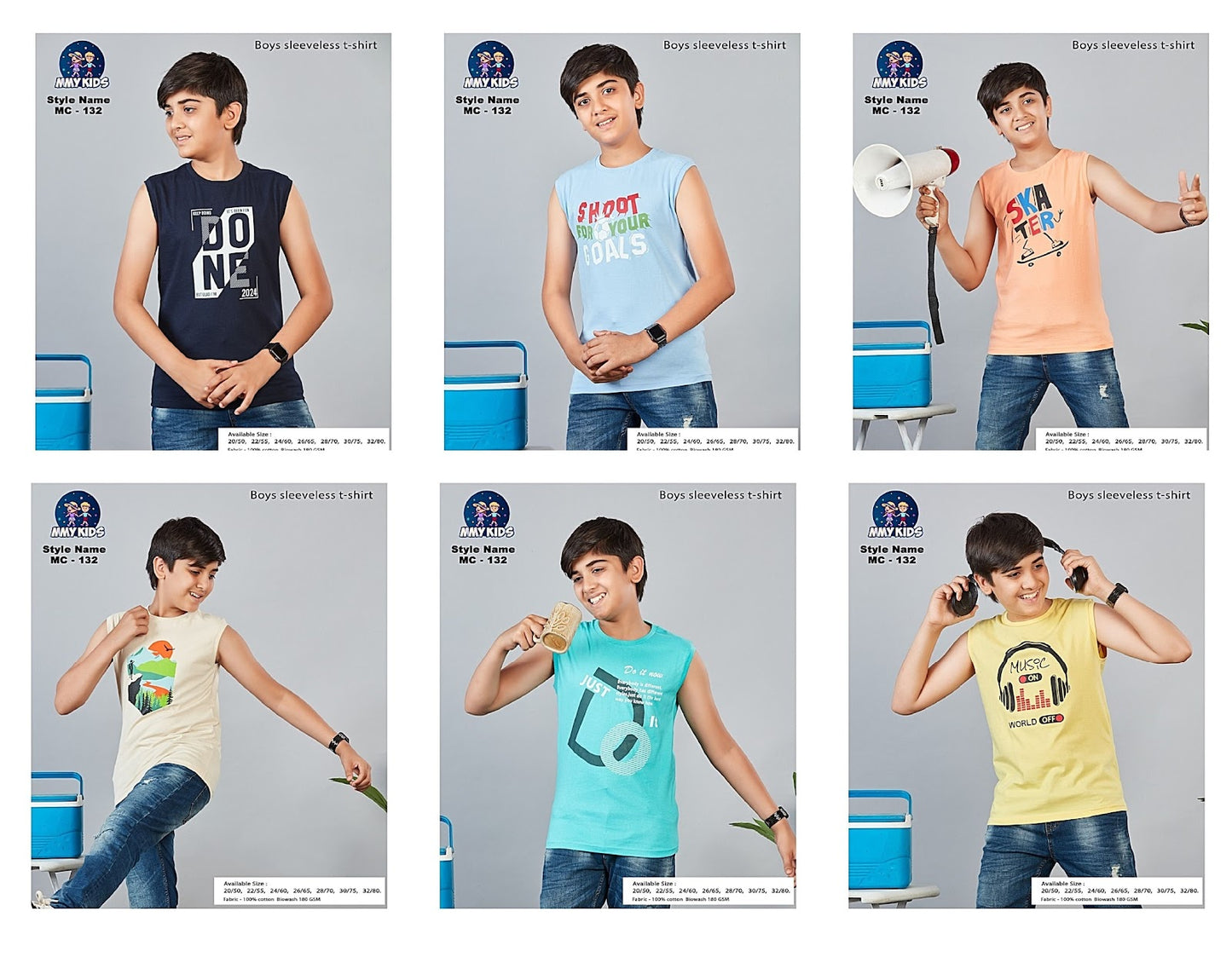 132 Mmy Kids Cotton Biowashed Boys Tshirt