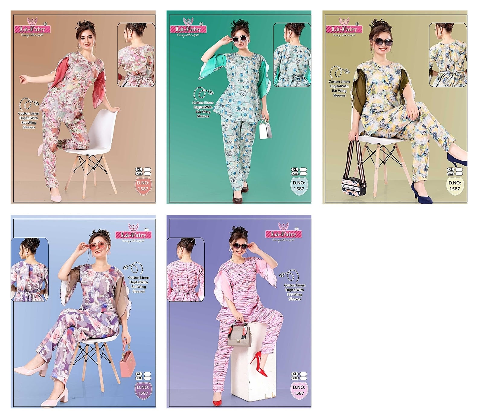 1587 La Fairy Cotton Linen Co Ord Set