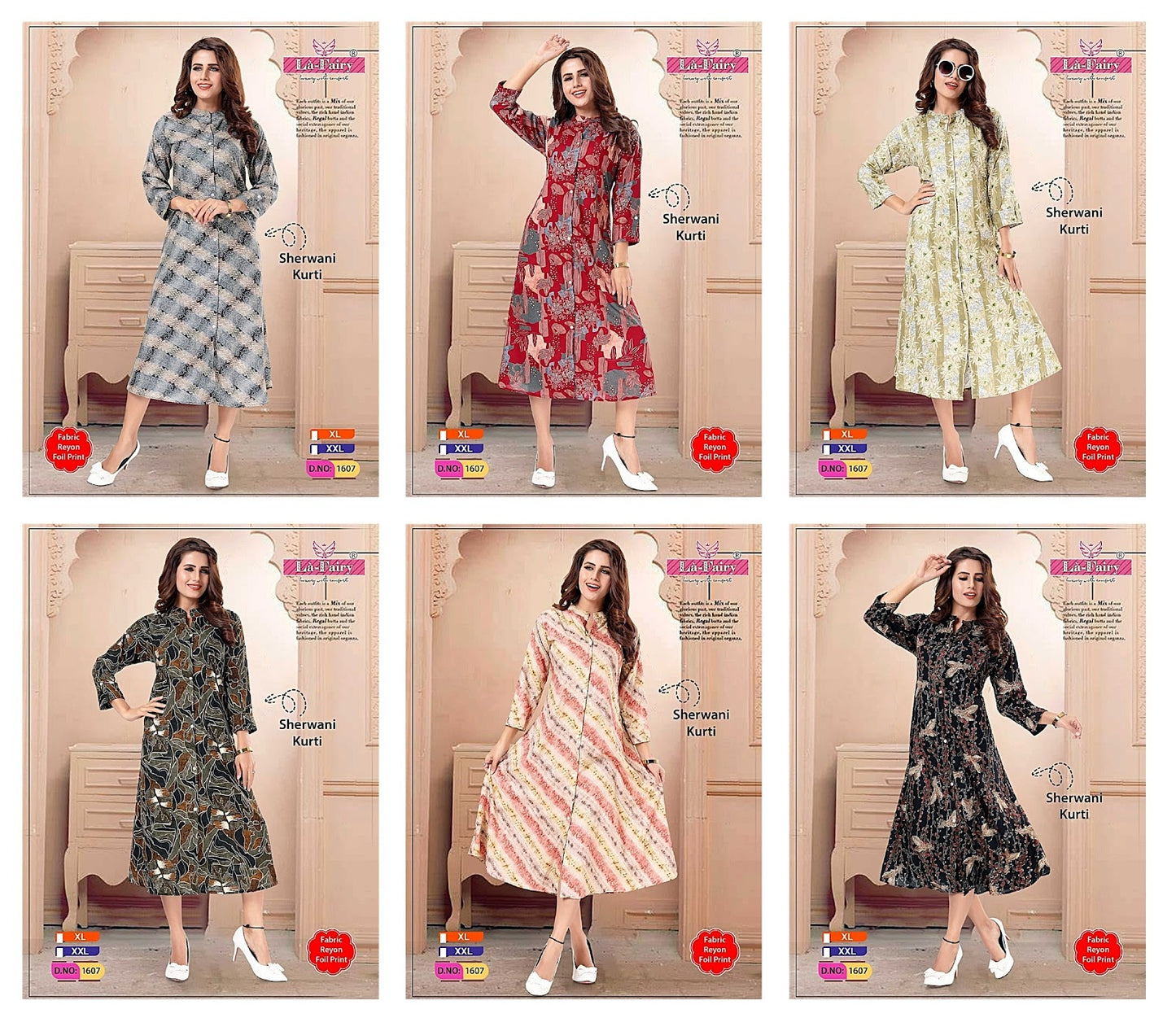 1607 La Fairy Reyon A-Line Kurti Manufacturer