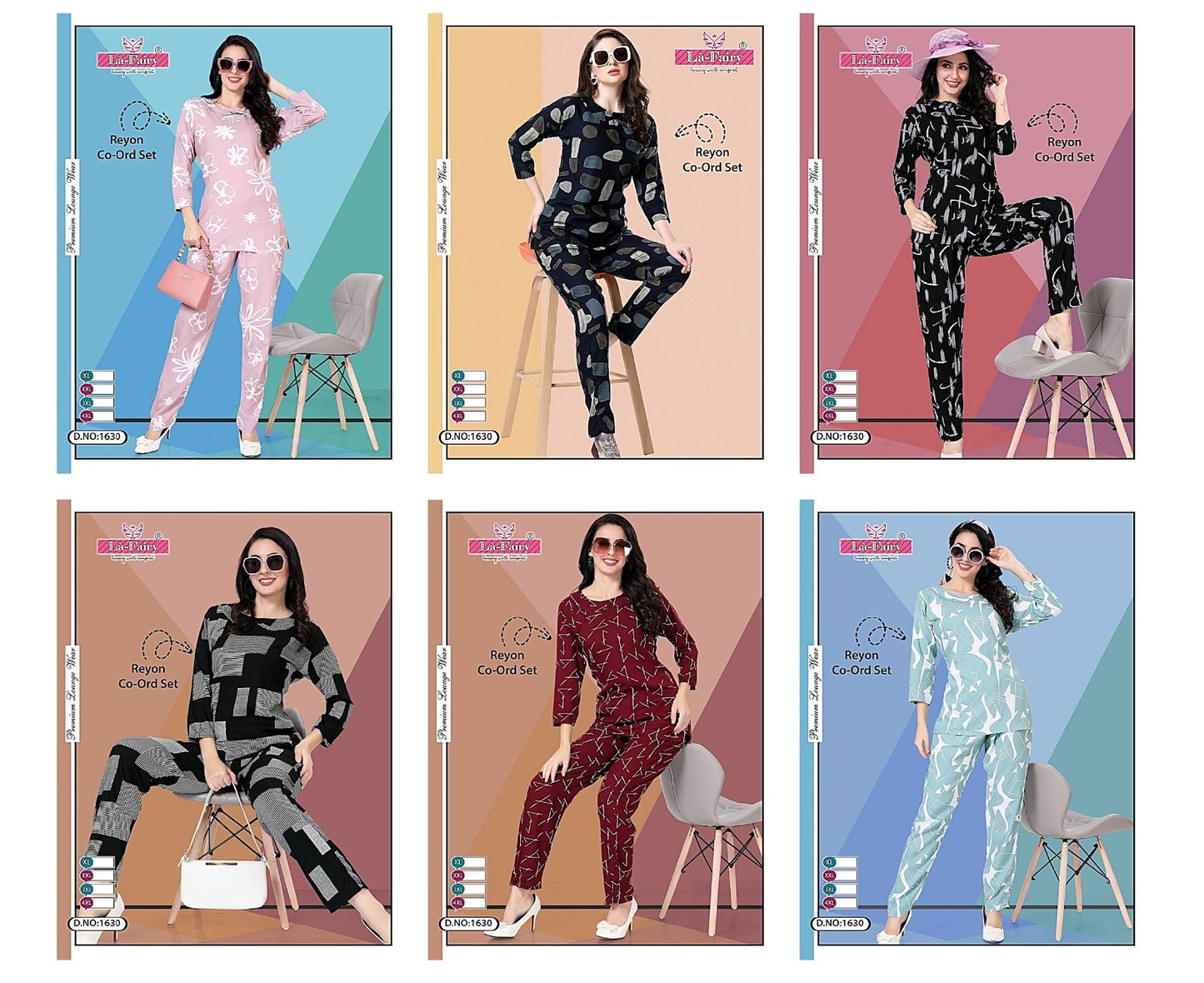 1630 La Fairy Rayon Co Ord Set Wholesale Price