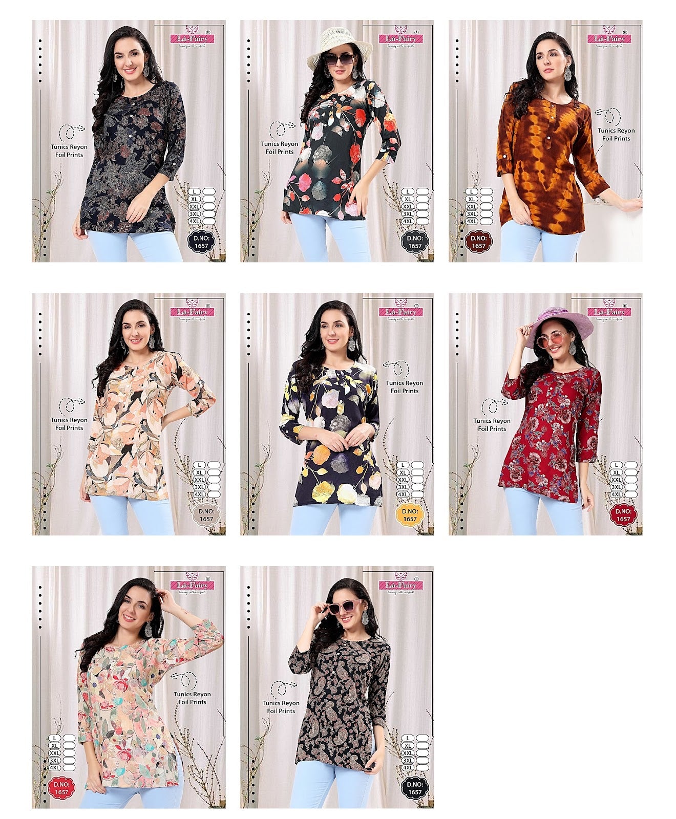 1657 La Fairy Reyon Short Kurtis Exporter India