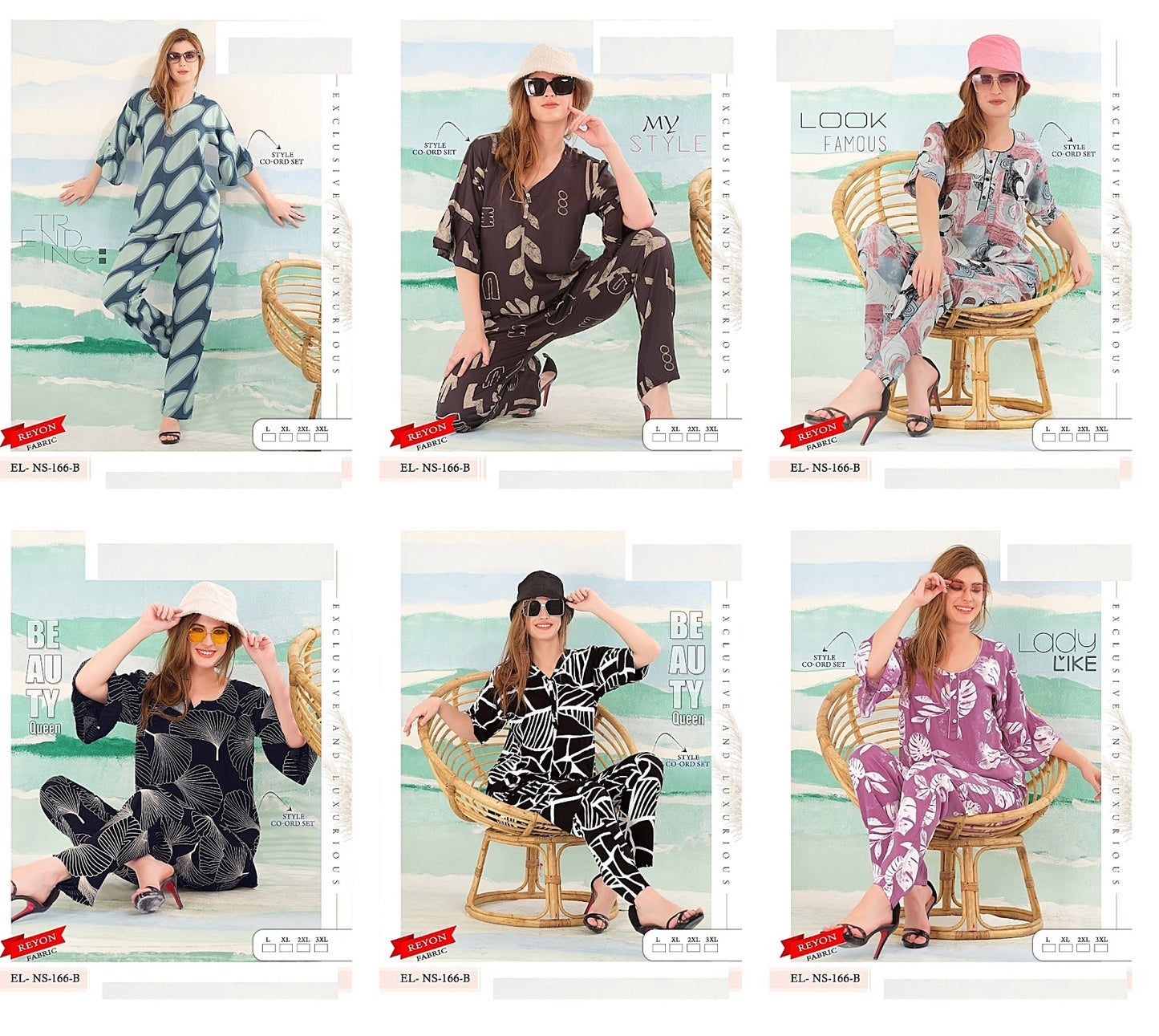 166 B Mnt Reyon Co Ord Set Wholesale Price