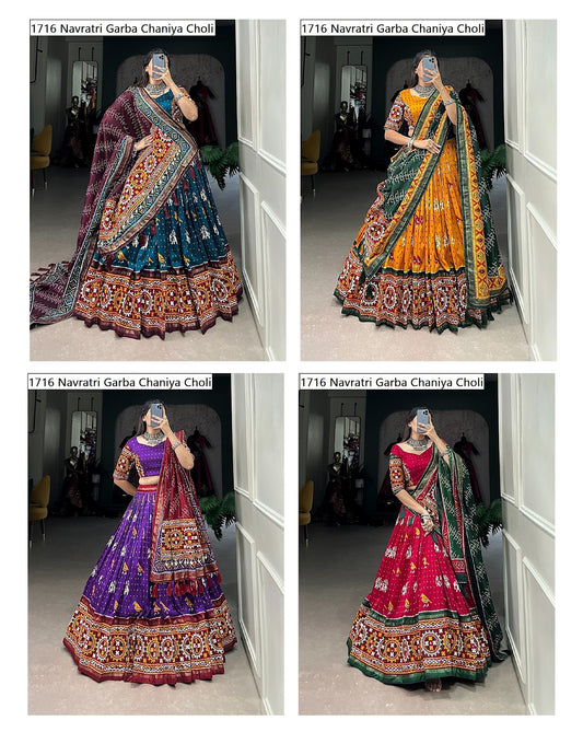 1716 Navratri Garba Tussar Silk Chaniya Choli Wholesaler Ahmedabad
