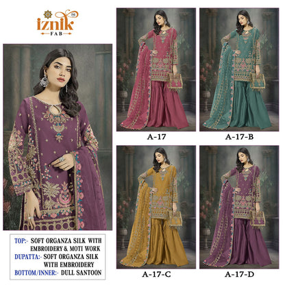 A 17 Iznik Organza Pakistani Salwar Suits Manufacturer India