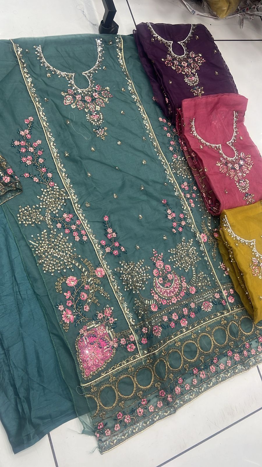 A 17 Iznik Organza Pakistani Salwar Suits Manufacturer India