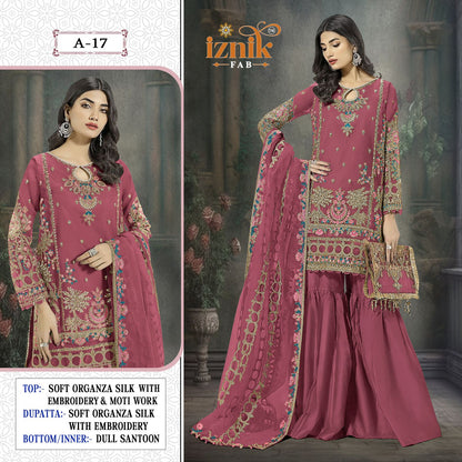 A 17 Iznik Organza Pakistani Salwar Suits Manufacturer India