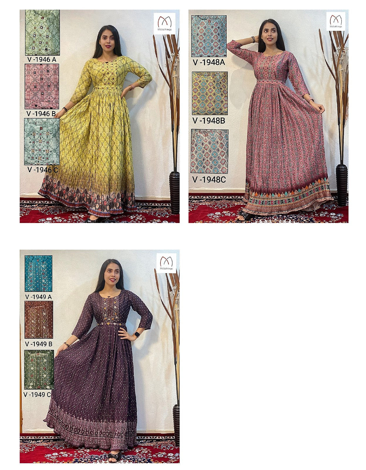 1946 - 1949 Mclothing Chinon One Piece Gown Manufacturer India