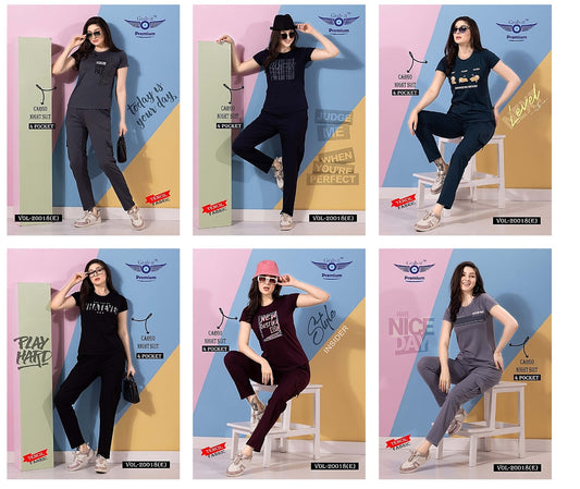 20018 E Grab It Tencil Pyjama Night Suits Wholesale Price