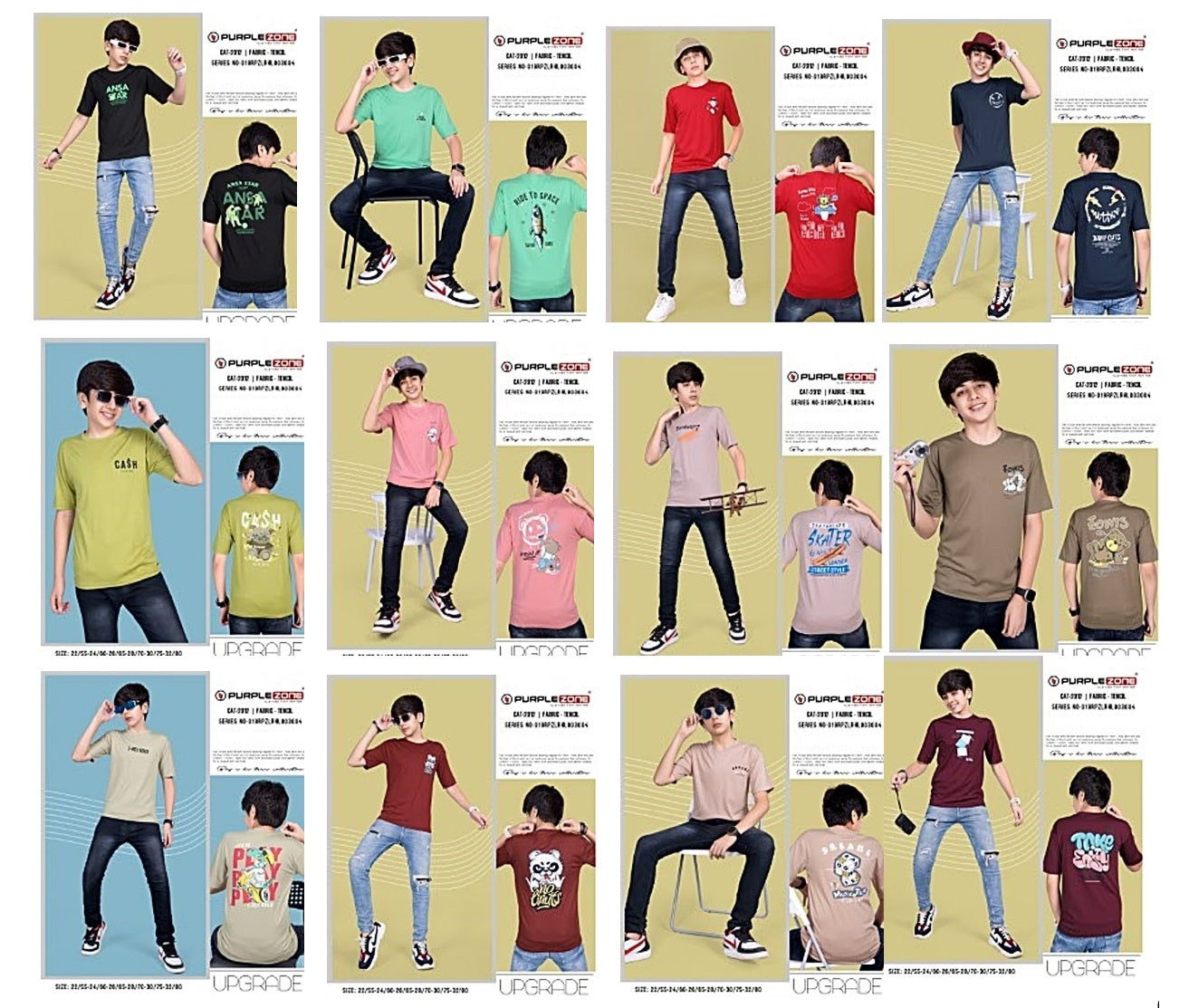 2012 Purple Zone Tencil Lycra Boys Tshirt Wholesaler Ahmedabad