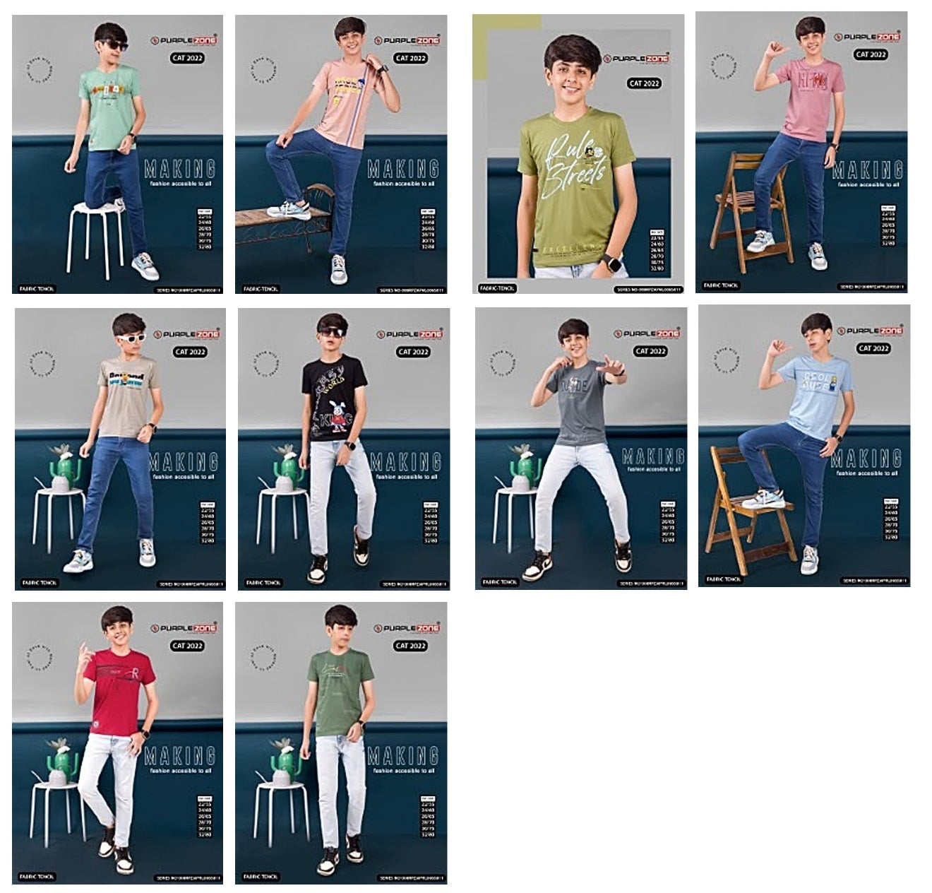 2022 Purple Zone Tencil Lycra Boys Tshirt Wholesaler Ahmedabad