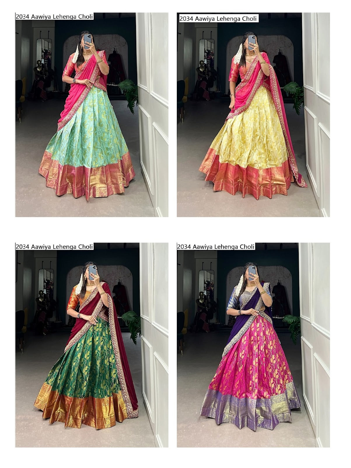 2034 Aawiya Jacquard Silk Lehenga Choli Wholesaler India