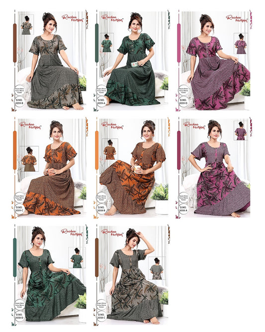 2058-2059 Ruchee Fashion Reyon Night Gowns Wholesale Price