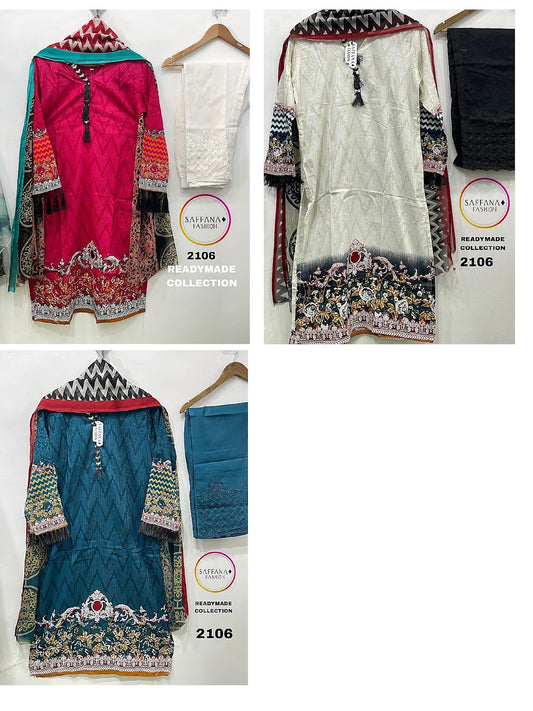 2106 Saffana Cotton Pakistani Readymade Suits Manufacturer India