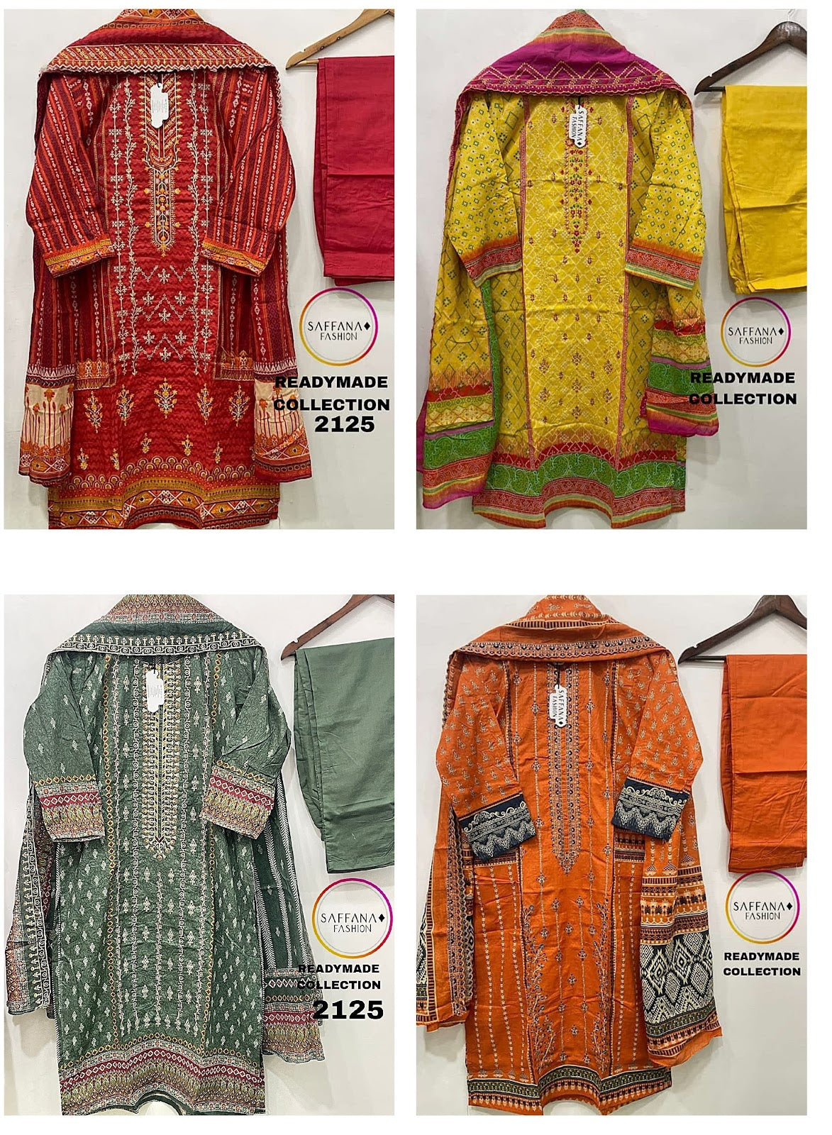 2125 Saffana Pure Lawn Pakistani Readymade Suits Manufacturer Gujarat