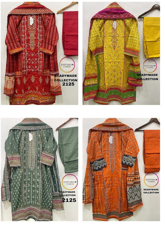 2125 Saffana Pure Lawn Pakistani Readymade Suits Manufacturer Gujarat