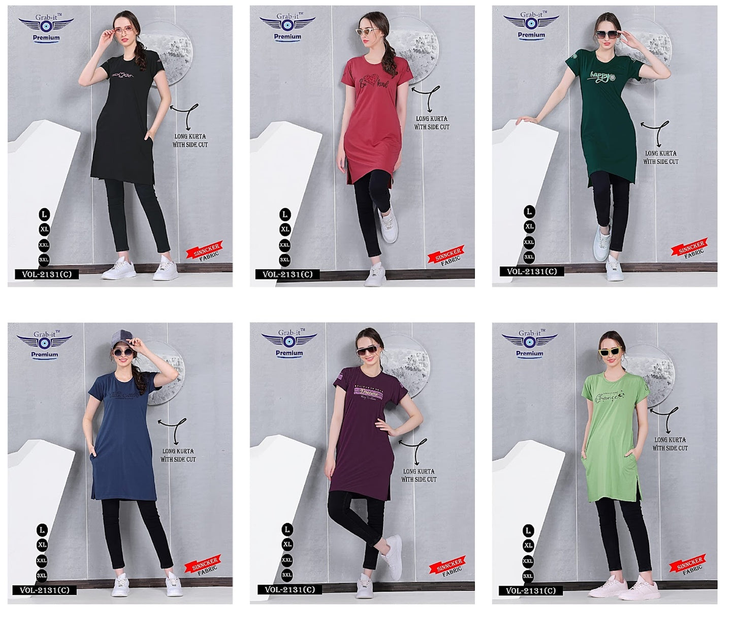 2131 C Grab It Sinker Kurtis Wholesale Price