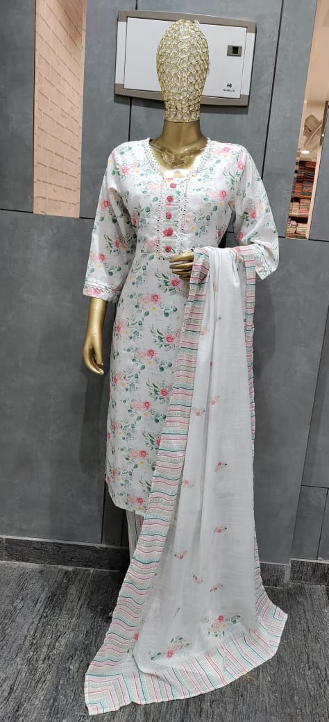 220 Amba Linen Readymade Pant Style Suits Supplier