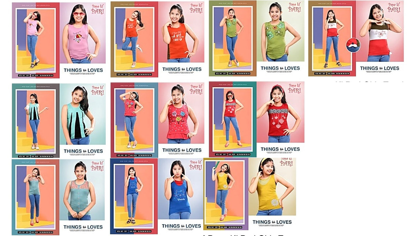 227 Papa Ki Pari Cotton Biowashed Girls Top