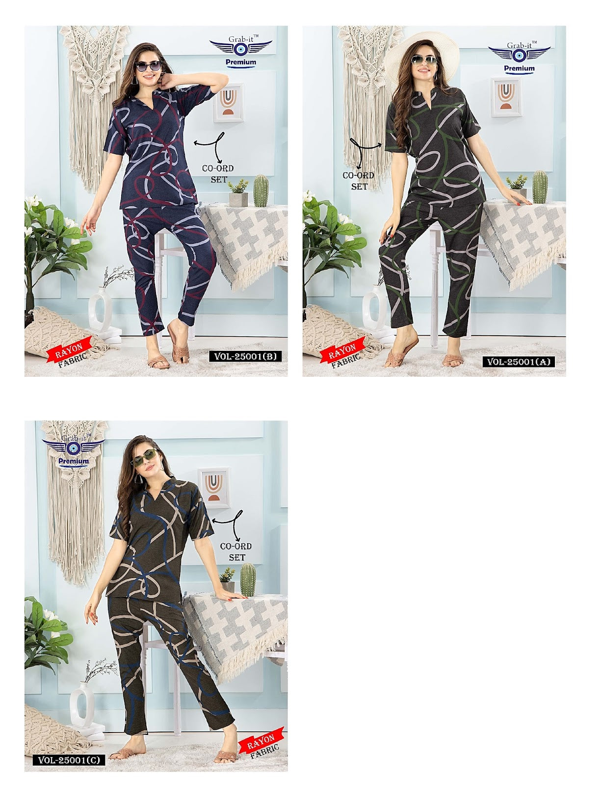 25001 A Grab It Rayon Co Ord Set Manufacturer