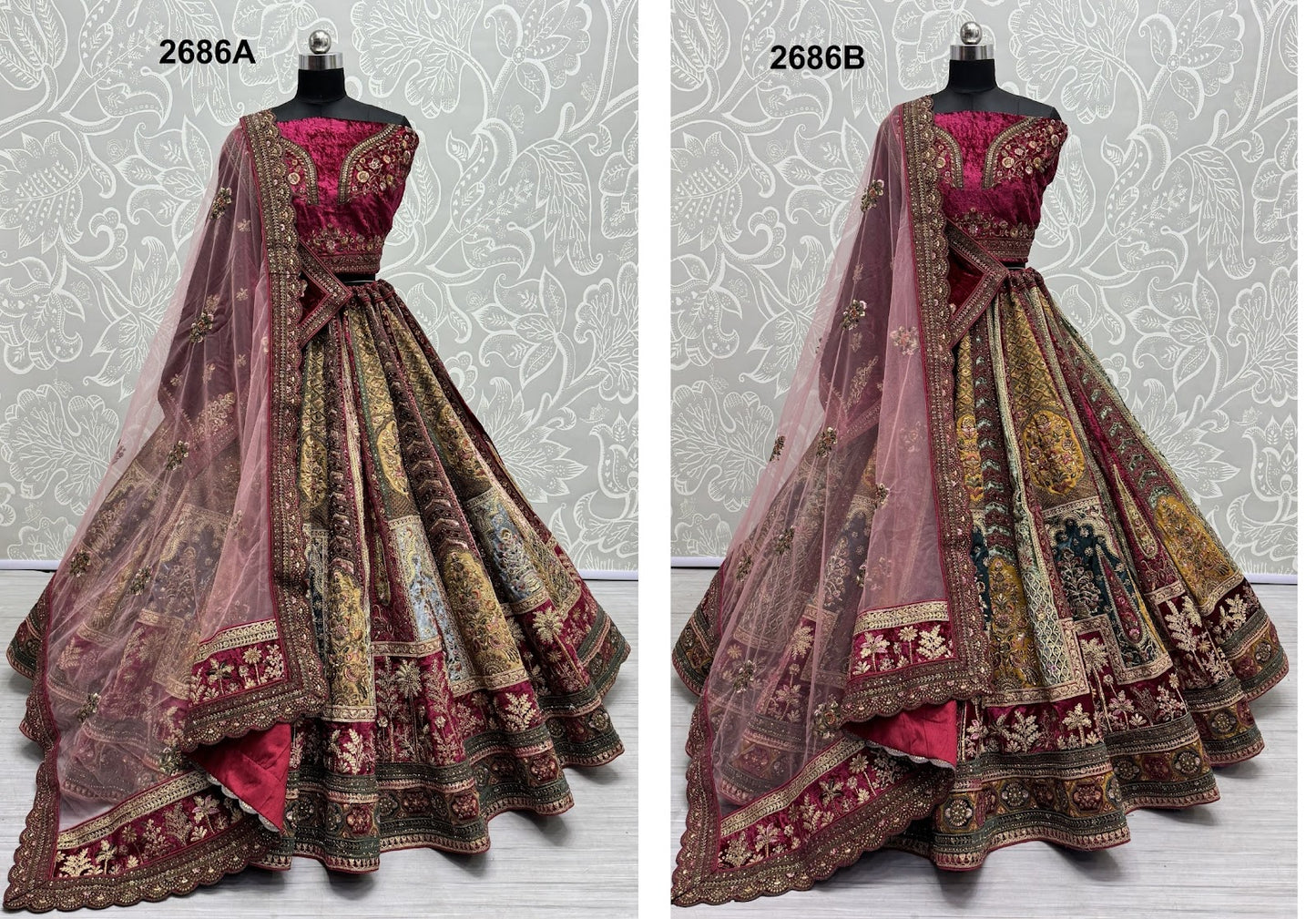 2686 Anjani Art Velvet Lehenga Choli Wholesaler Ahmedabad