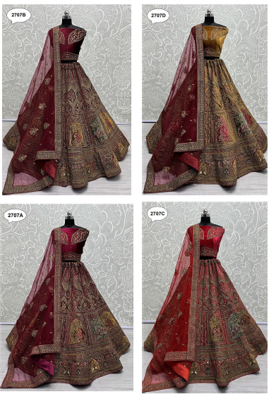 2707 Anjani Art Velvet Lehenga Choli Exporter Ahmedabad