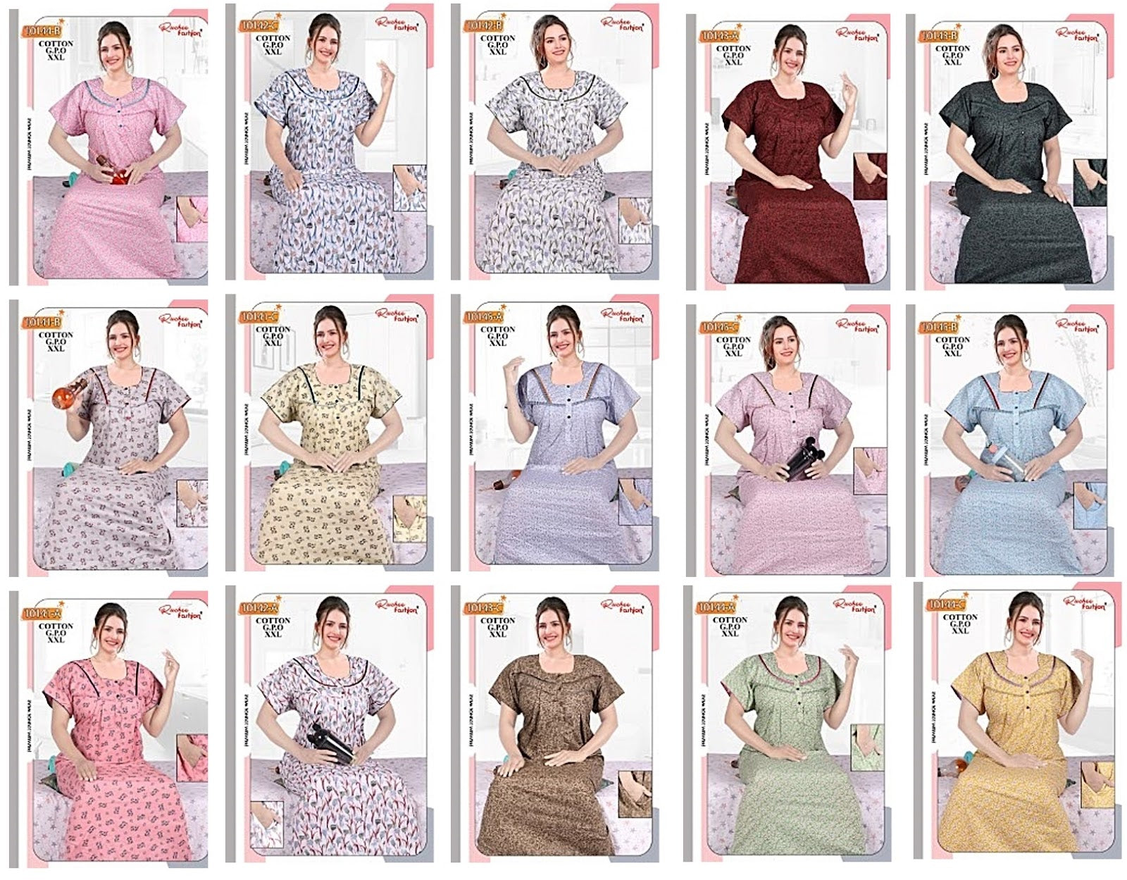 2Xl 040724 Ruchee Fashion Cotton Night Gowns Supplier Gujarat