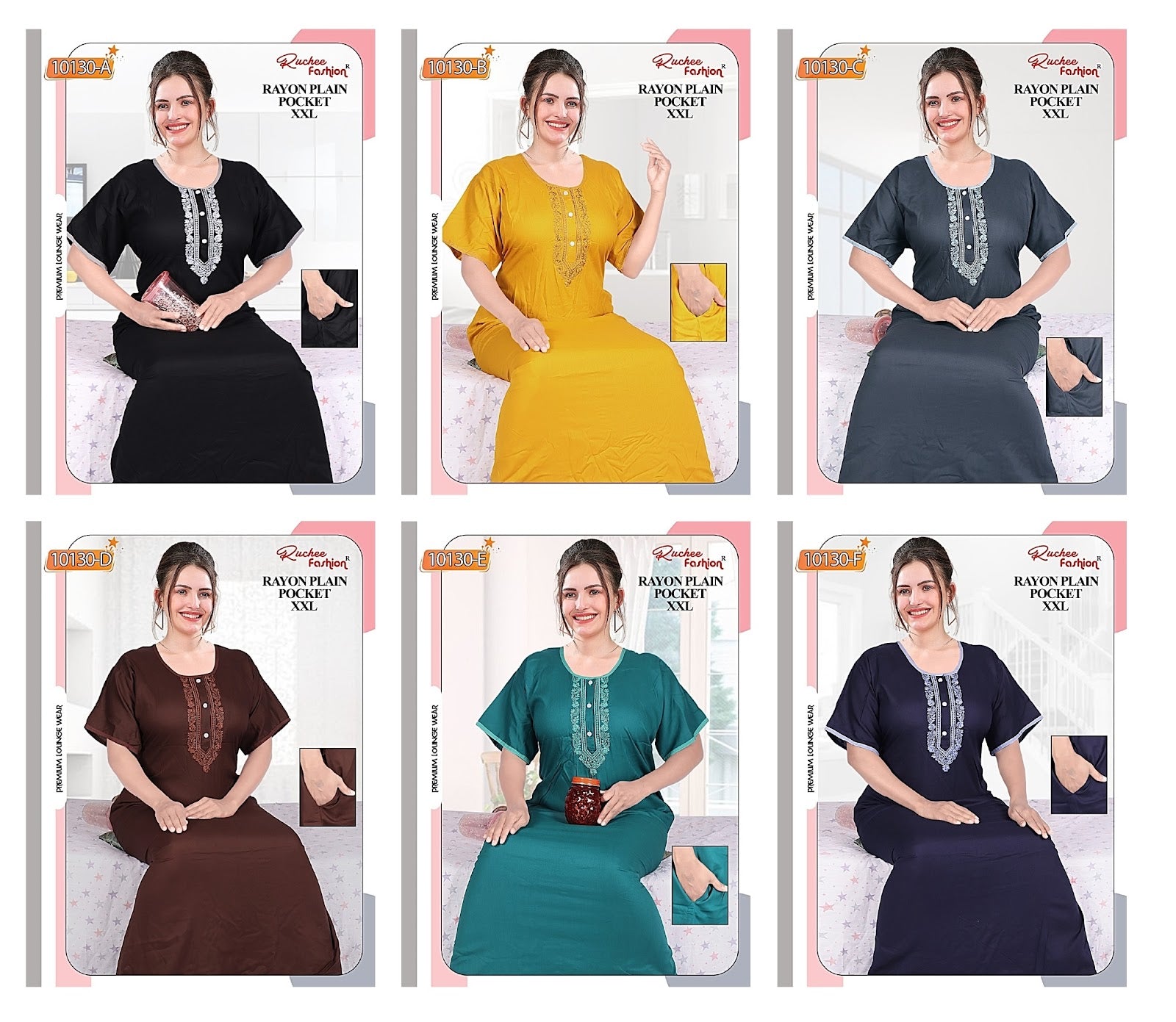 2Xl Size Ruchee Fashion Rayon Night Gowns Wholesaler India