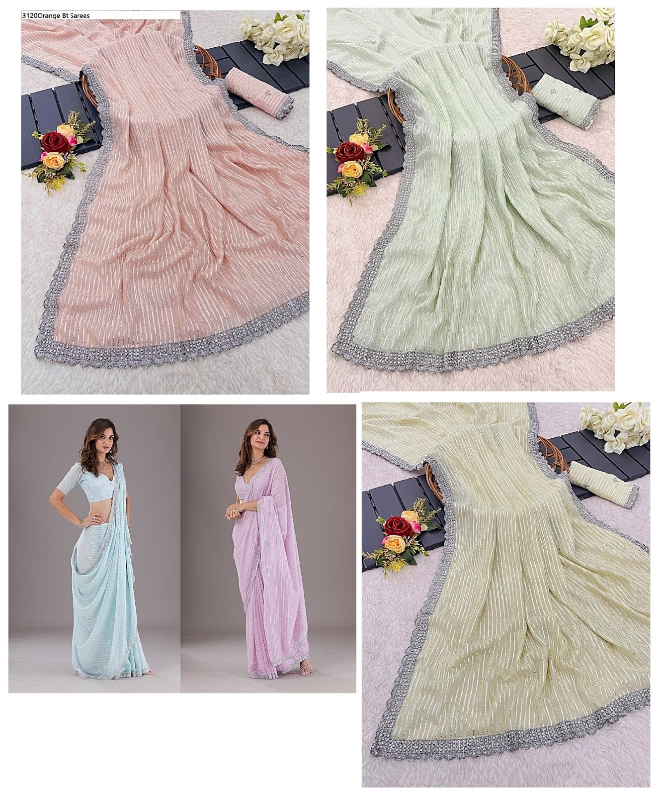 3120 Bt Silk Sarees Wholesale Rate