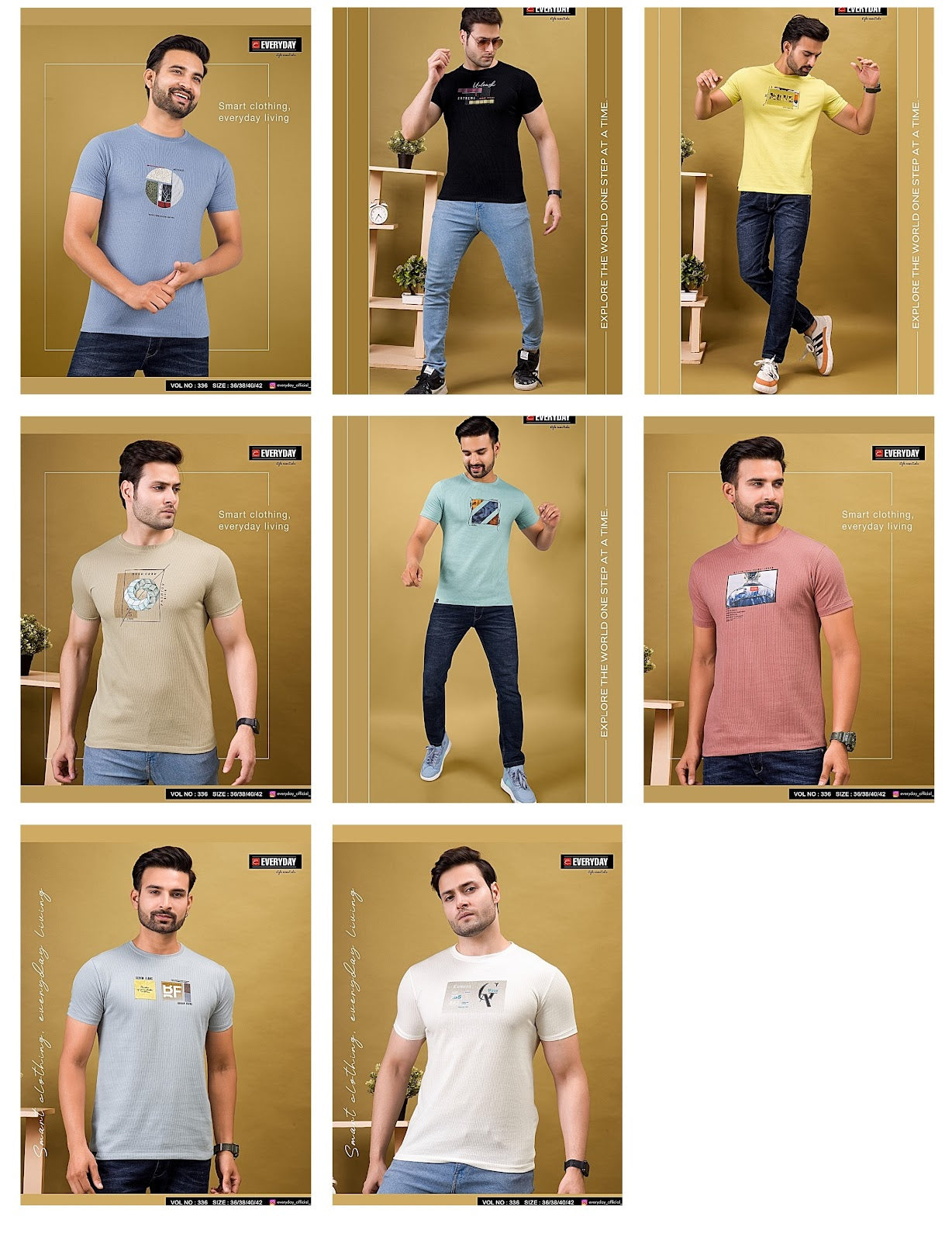 336 Everyday Cotton Mens Tshirts Exporter