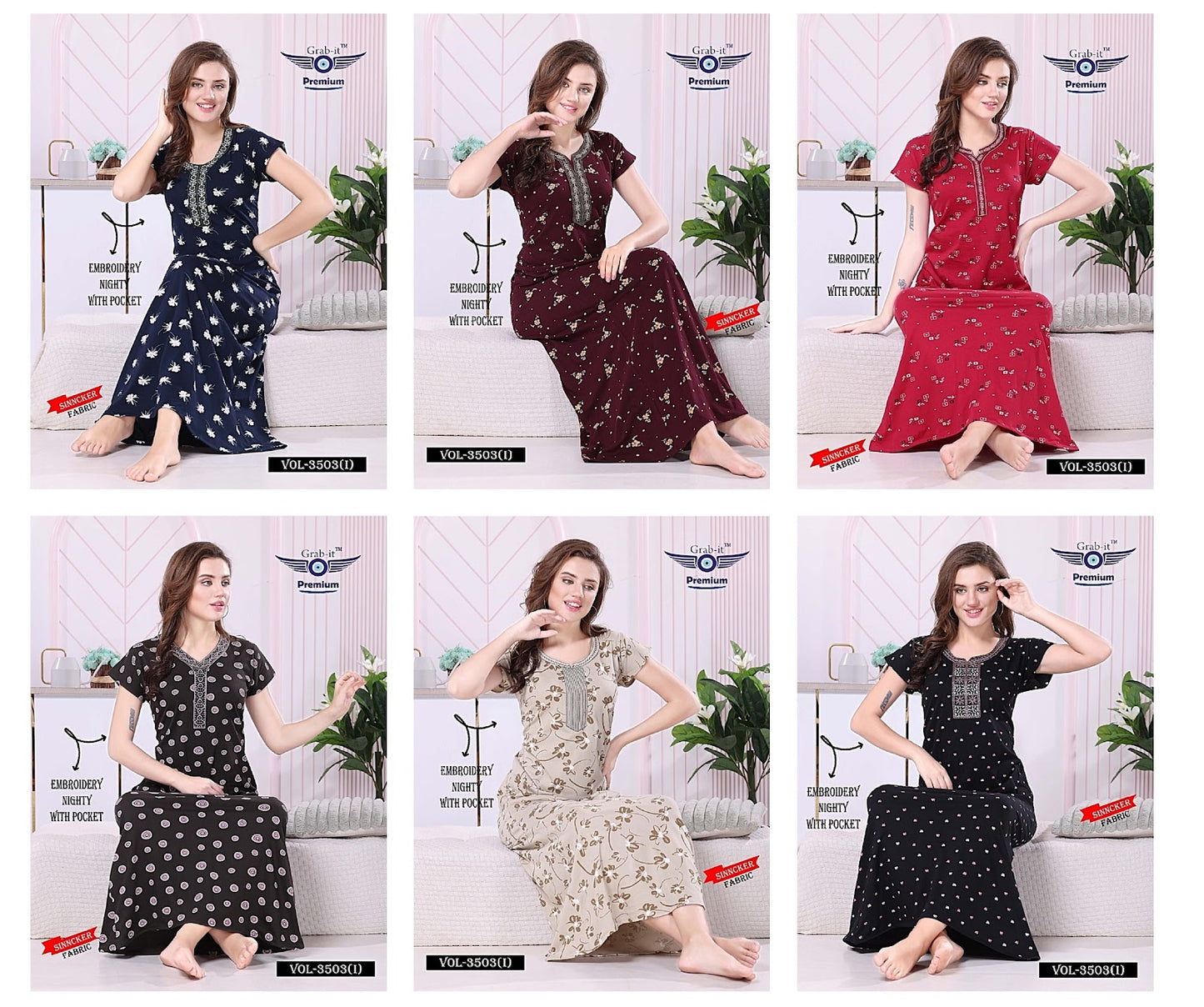 3503 I Grab It Sinker Night Gowns Wholesale Price